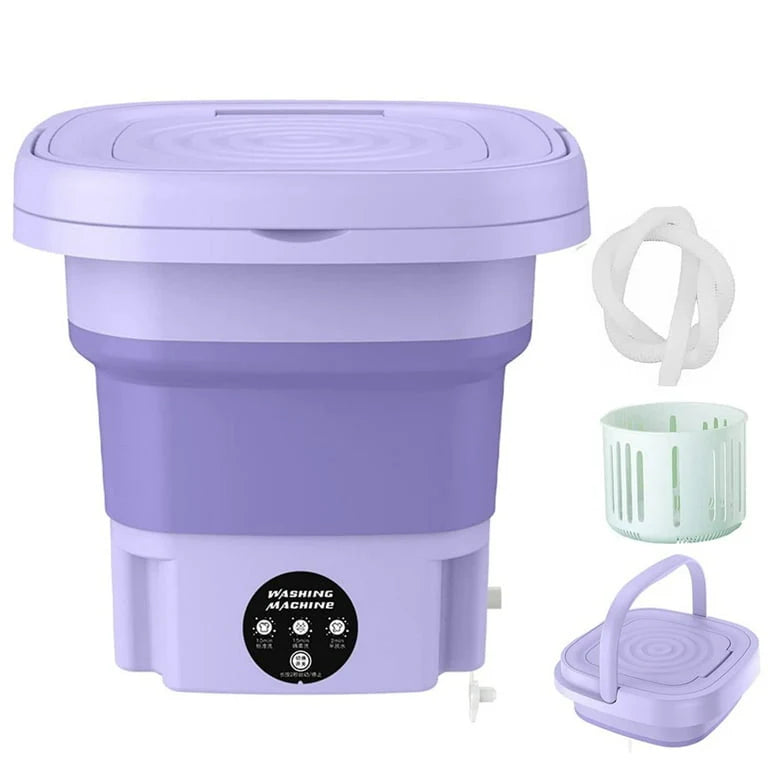 Folding Mini Portable Washing Machine 6.5L with Blue Light And Drain Basket