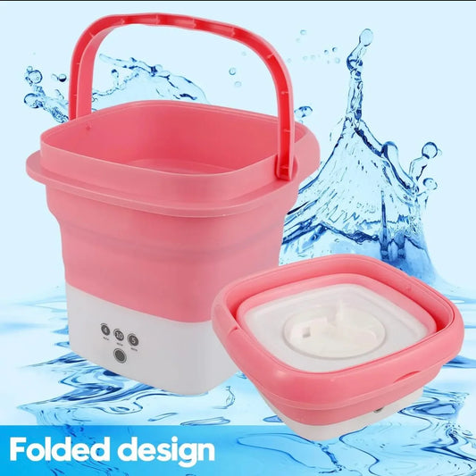 Folding Mini Portable Washing Machine 6.5L with Blue Light And Drain Basket