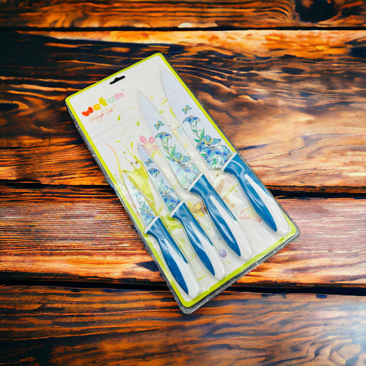 Wefun 4 pieces Printed Knife set