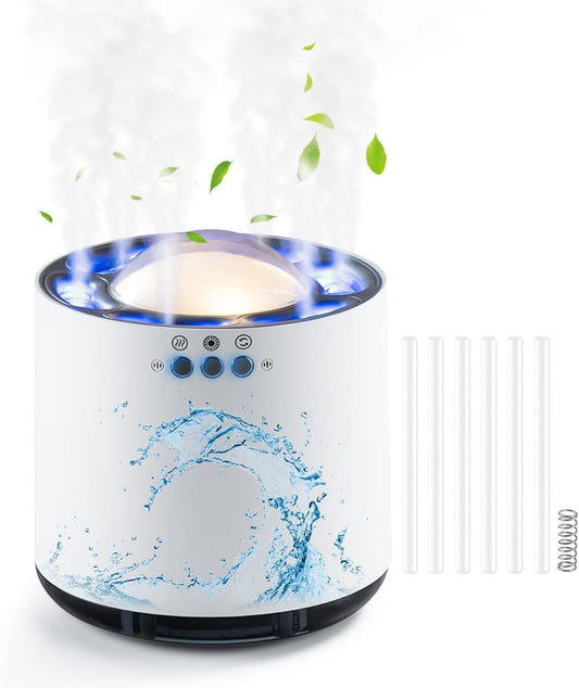 6 Nozzle Dynamic Humidifier, Mist Air Humidifier with Colorful LED Light, Home RGB Led Light Aroma Diffuser