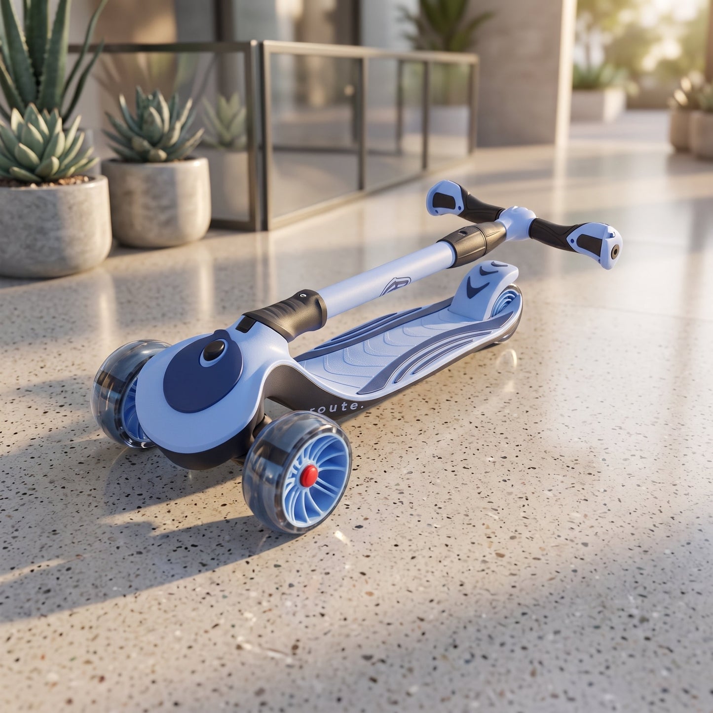 Kids 3-Wheel Foldable Scooter with LED Flashing Wheels | Adjustable Height Kick Scooter - Armaa Store Pk