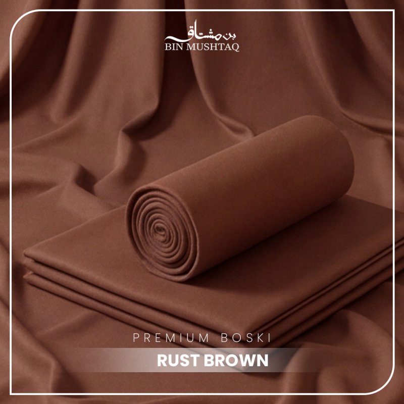 Rust Brown - Imperial Original Unstitched Boski - Bin Mushtaq