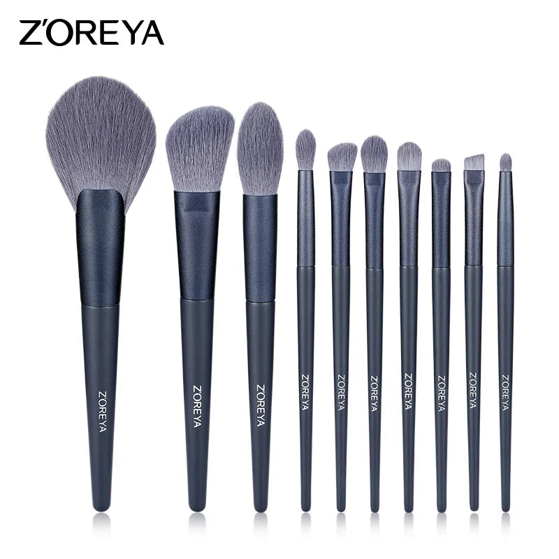 Zoreya-Makeup Brush Set Super Soft Fiber Makeup Brush Set, High Quality Face & Eye Cosmetic Pen, Synthetic Hair, 13 Pieces