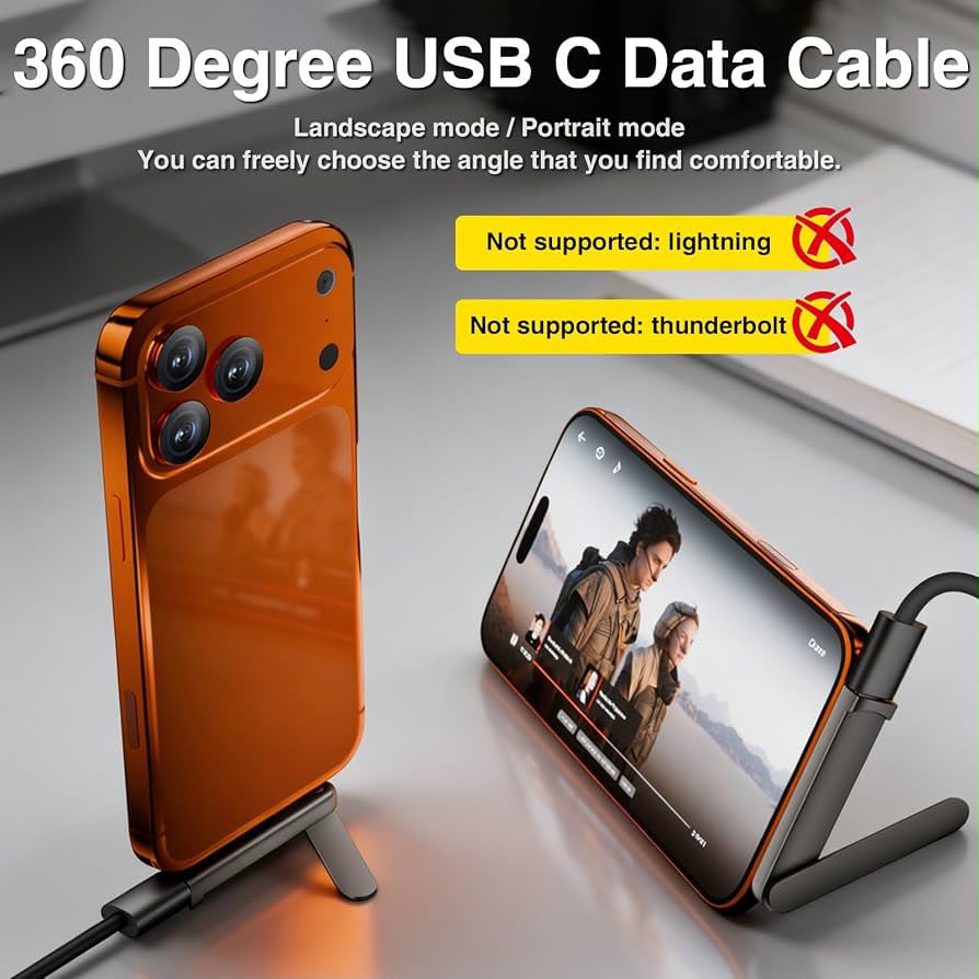 180° Foldable Type-C Fast Charging & Data Transfer Converter - Armaa Store Pk