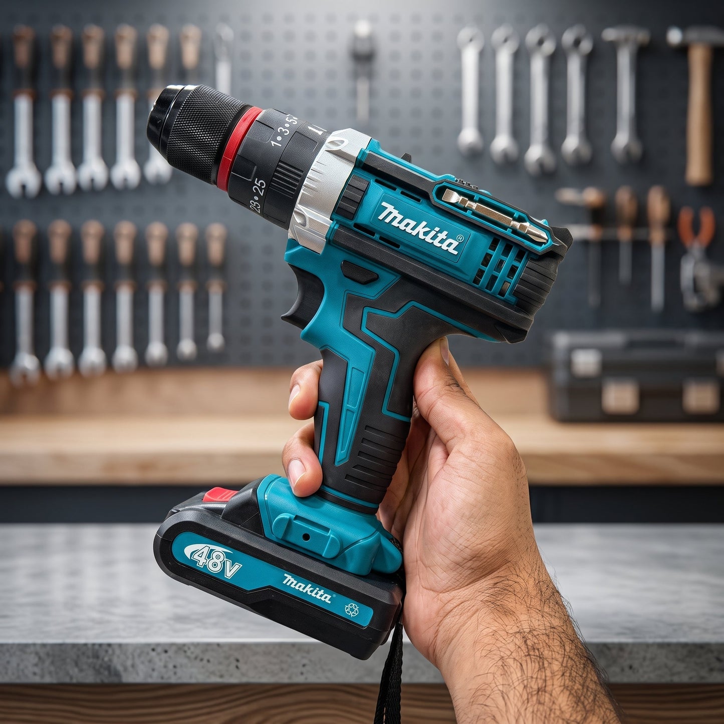48V Cordless Electric Drill Machine Kit with 2 Rechargeable Batteries & Carry Case | Multi-Speed Power Drill Set - Armaa Store Pk