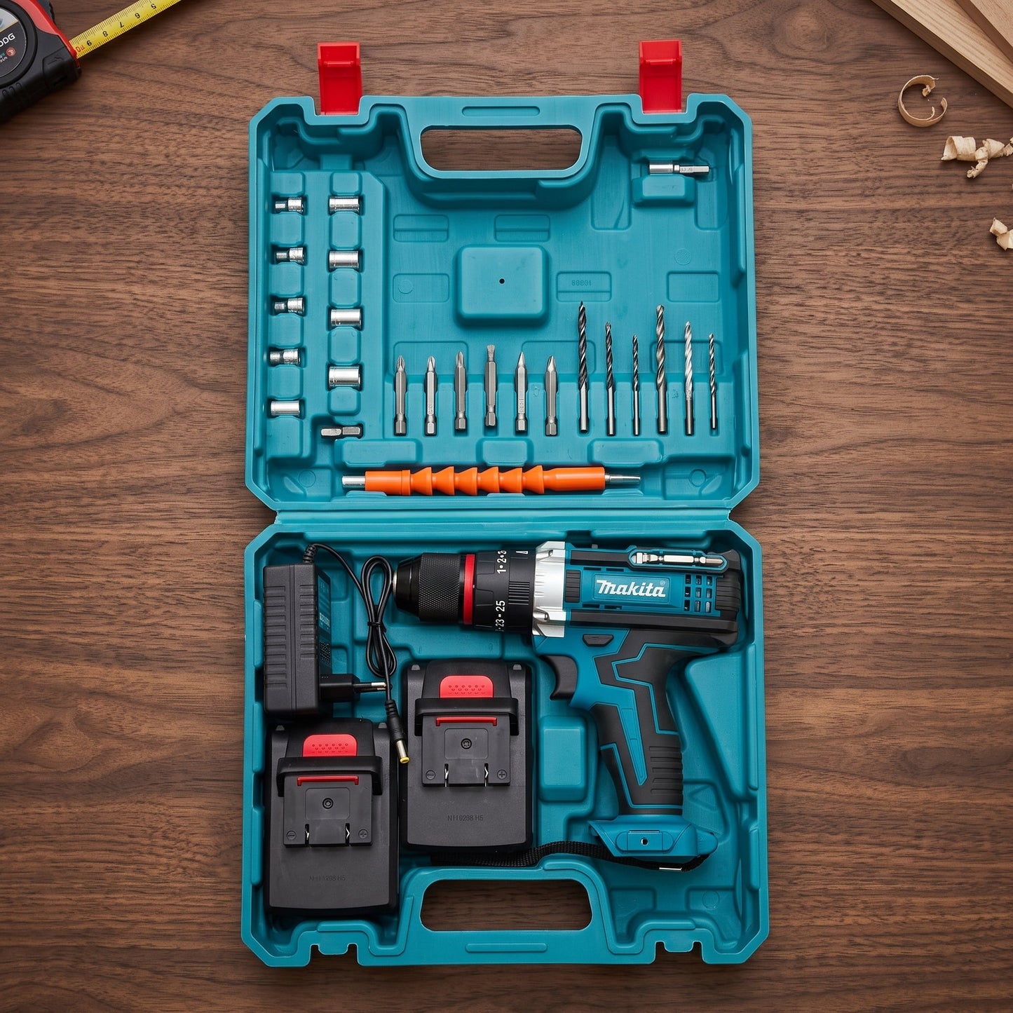 48V Cordless Electric Drill Machine Kit with 2 Rechargeable Batteries & Carry Case | Multi-Speed Power Drill Set - Armaa Store Pk
