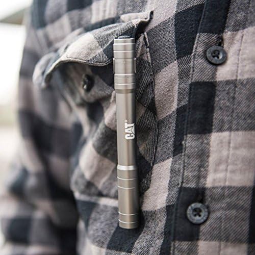 CAT LED Pocket Flashlight – Compact Rechargeable-Style Metal Torch with Clip