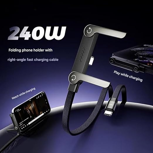 240W 2-in-1 Charging Cable with Phone Stand 1.5 Meter length