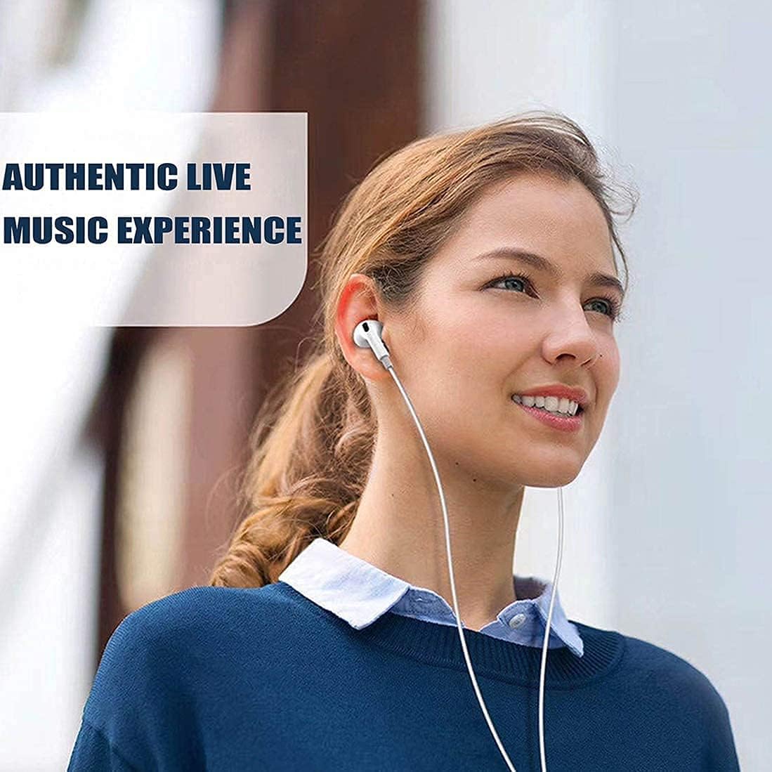iPhone Bluetooth Handsfree with Lightening Connector (Built-in Microphone & Volume Control) in-Ear Stereo Headphones