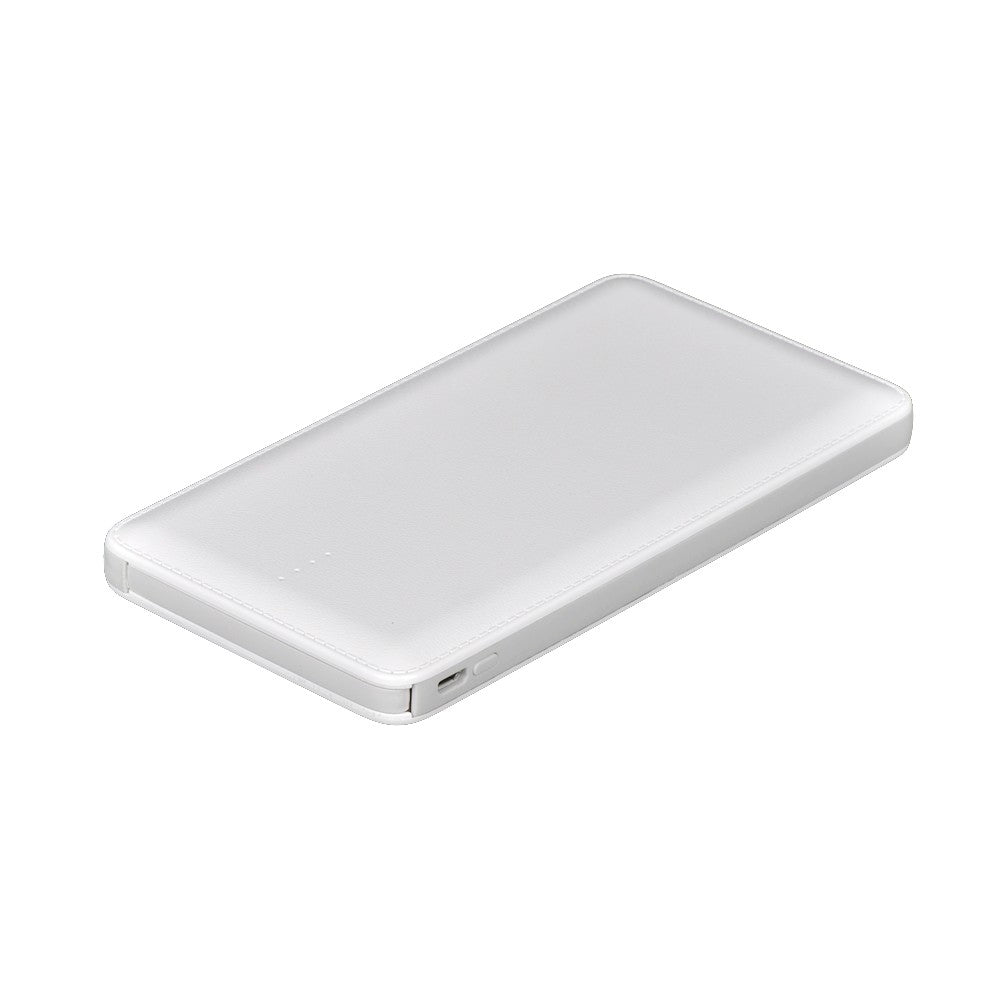 White rectangular power bank on a white background