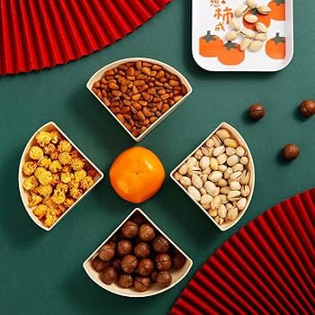 Multifunctional Dried Fruit Plate Serving Tray Food Storage Box Nuts Plate Platter