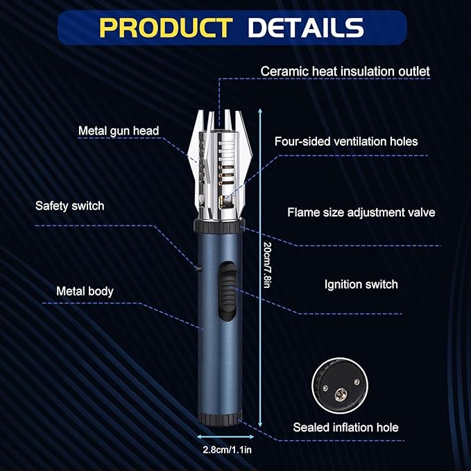 Bright Fire Lighter with Safety Lock and Adjustable Flame