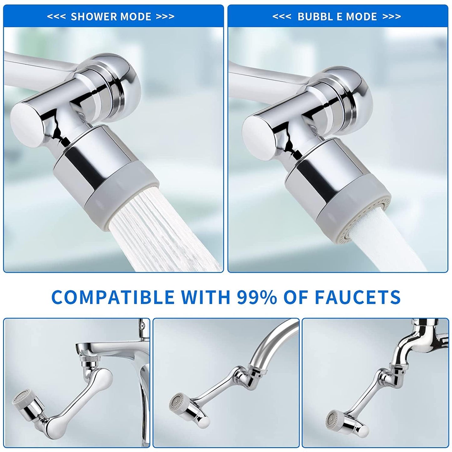 1080° Multi-Functional Faucet Aerator Rotatable | 2 Pieces Set