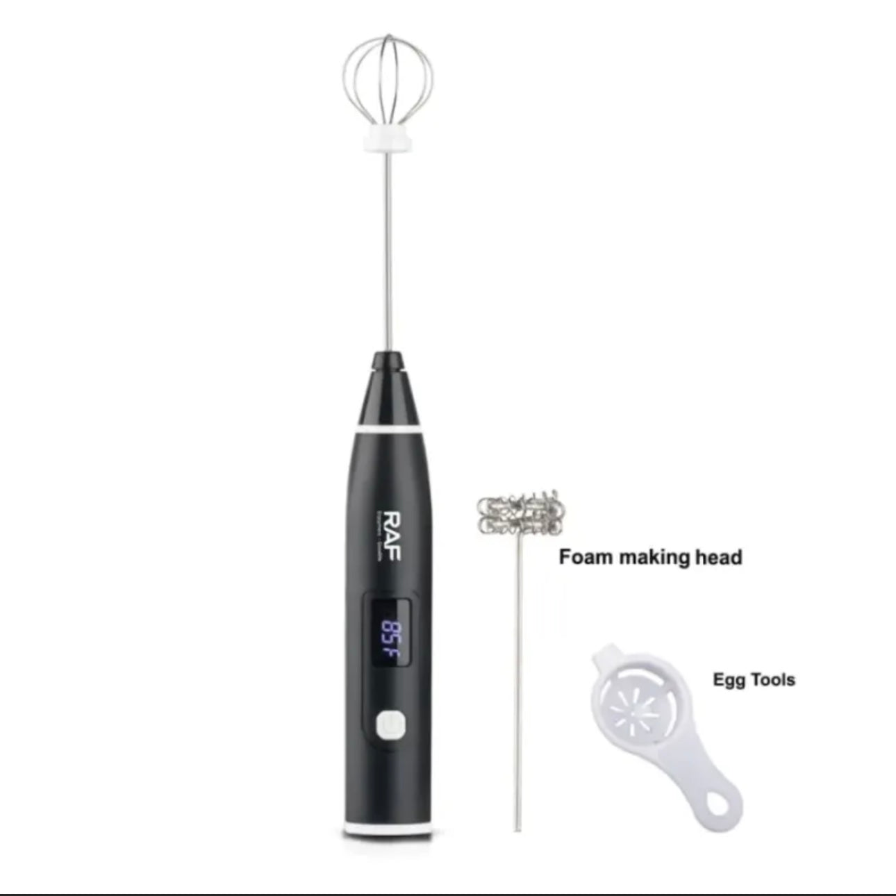 RAF Rechargeable Coffee Beater & Egg Whisker R.322 with 3 speeds & Digital Display