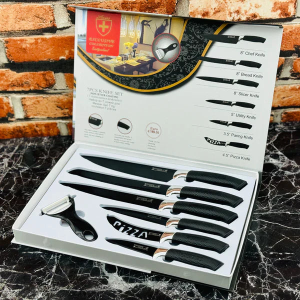 Lwiss 7pcs Non-Stick Coating Knife Set