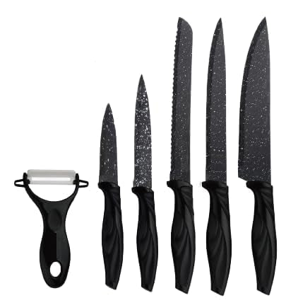 Knife Set 6-Piece Stainless Steel Kitchen Knife Set with Gift Box, Professional Knife Set Including Peeler