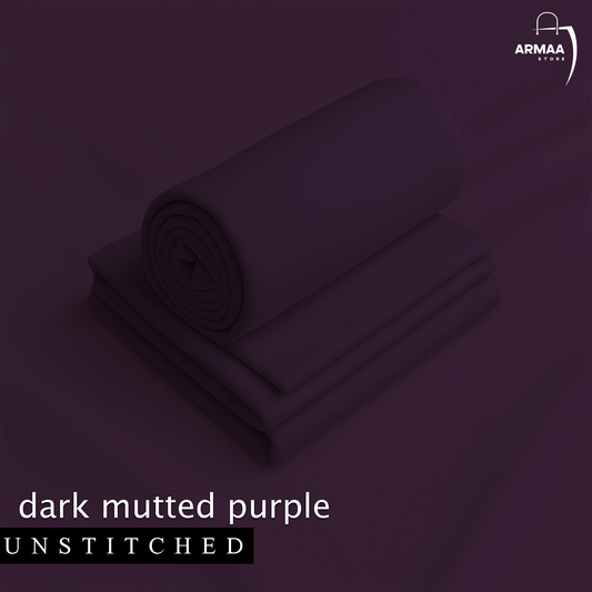 Dark mutted purple fabric roll on a matching background with 'ARMAA' brand logo.