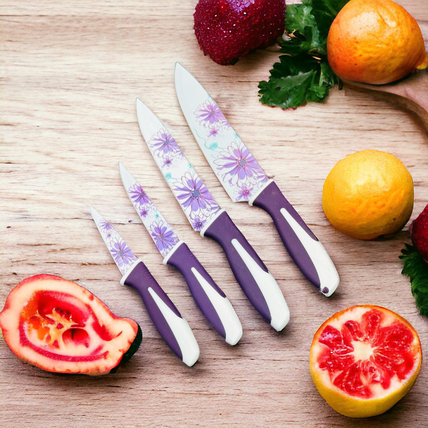 Wefun 4 pieces Printed Knife set