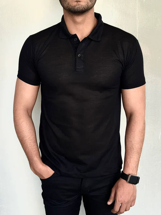 THE BASIC POLO-BLACK