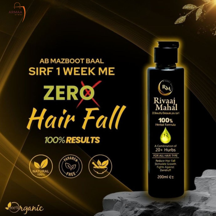Rivaa Mahal hair care product with text on a dark background - armaa store