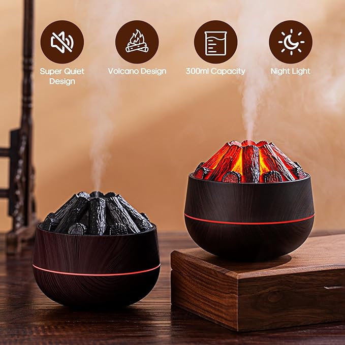 Flame Essential Diffuser Bonfire Humidifier 300ml