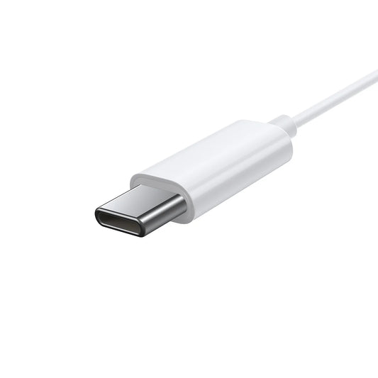 White USB-C adapter on a white background