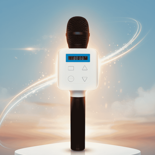 black microphone with digital display armaa store