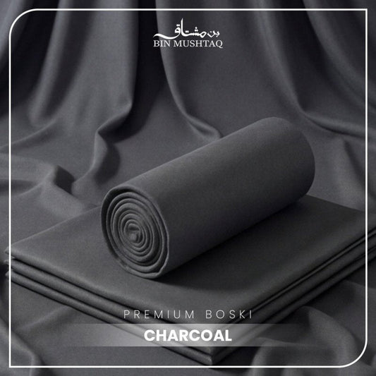 CHARCOAL - Imperial Original Unstitched Boski - Bin Mushtaq