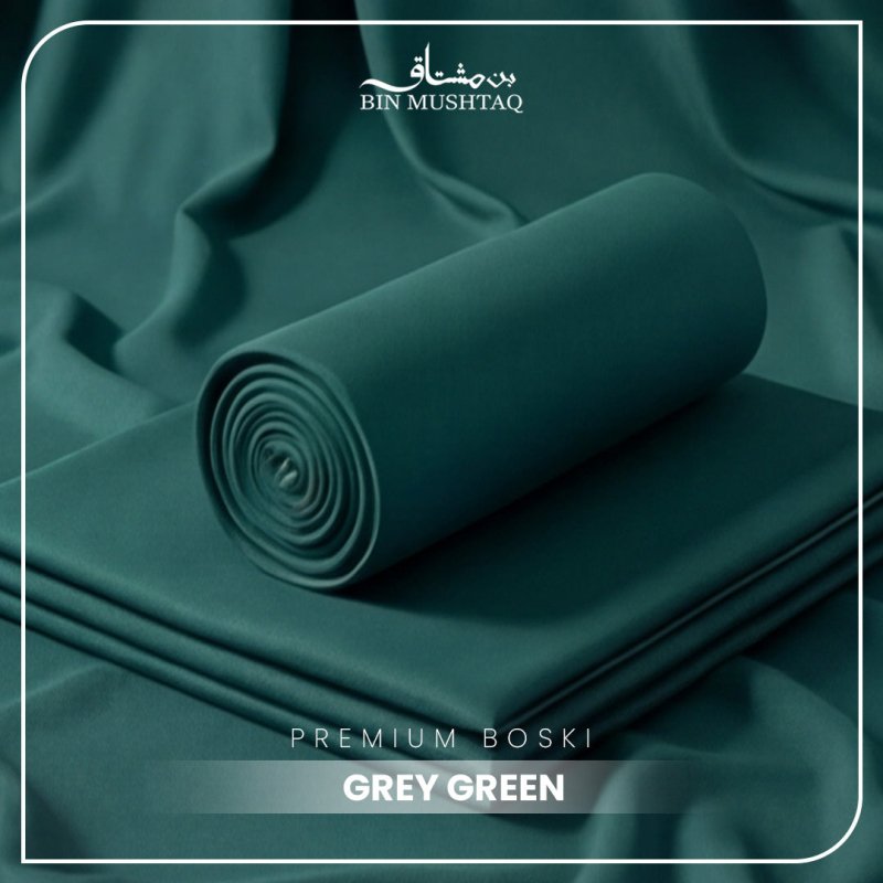 Grey Green - Imperial Original Unstitched Boski - Bin Mushtaq