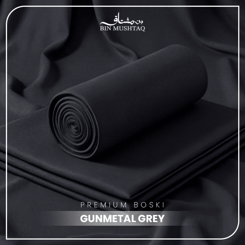 Gunmetal Grey - Imperial Original Unstitched Boski - Bin Mushtaq