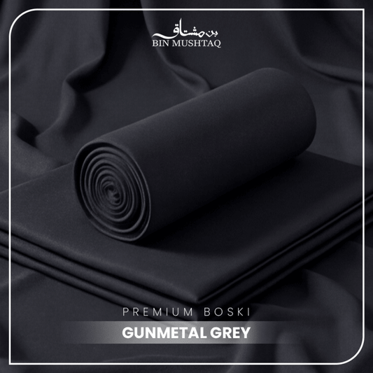 Gunmetal Grey - Imperial Original Unstitched Boski - Bin Mushtaq