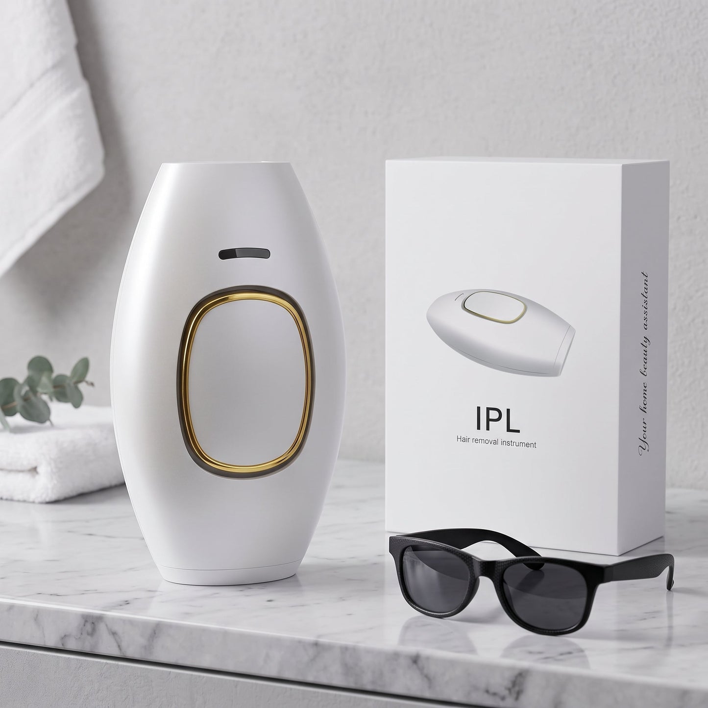 IPL Laser Hair Removal Device – Painless At-Home Hair Removal for Face & Body (White) - Armaa Store Pk