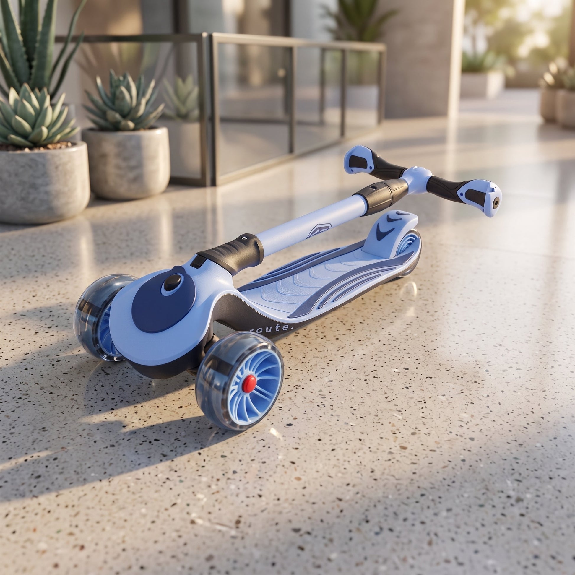 Kids 3-Wheel Foldable Scooter with LED Flashing Wheels | Adjustable Height Kick Scooter - Armaa Store Pk