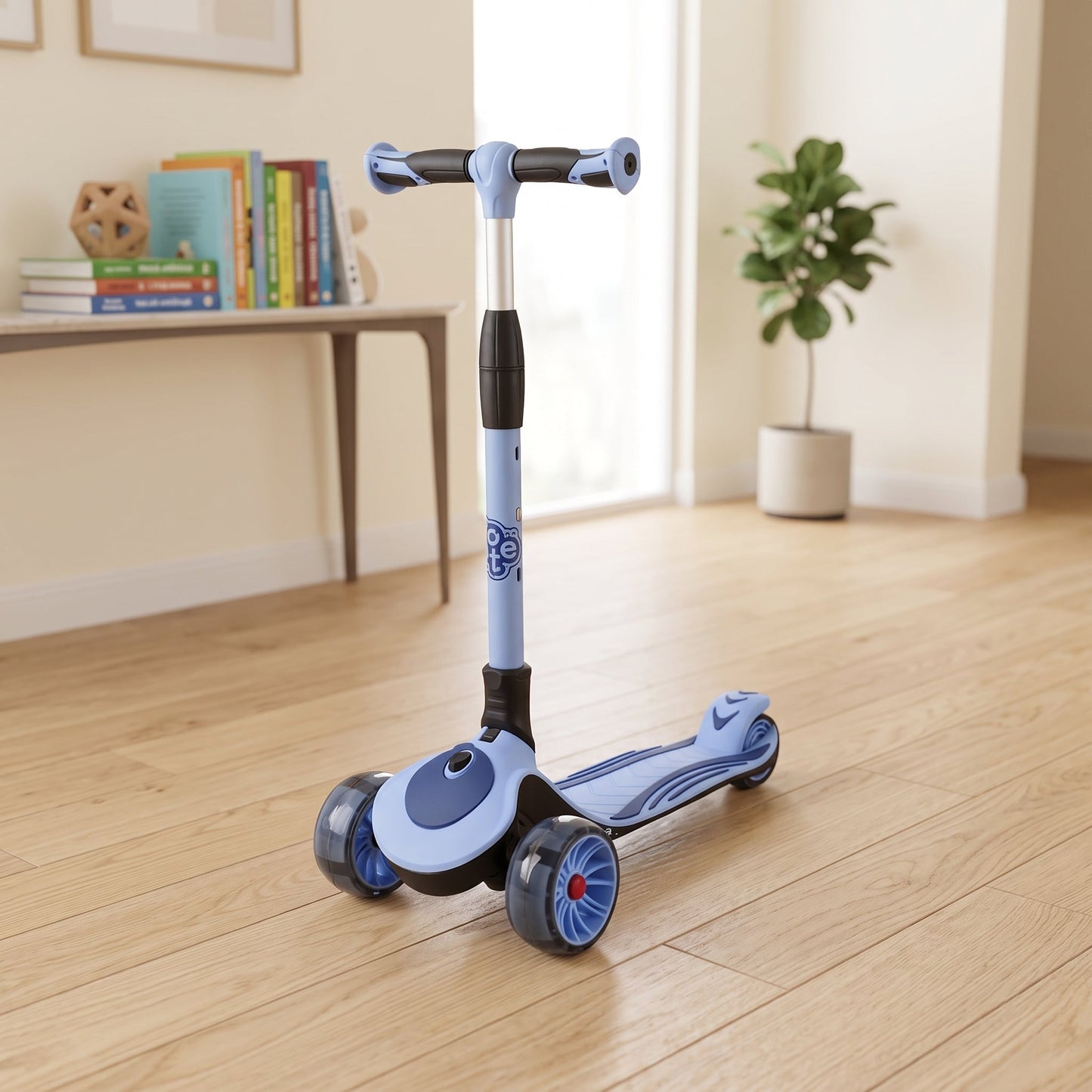 Kids 3-Wheel Foldable Scooter with LED Flashing Wheels | Adjustable Height Kick Scooter - Armaa Store Pk