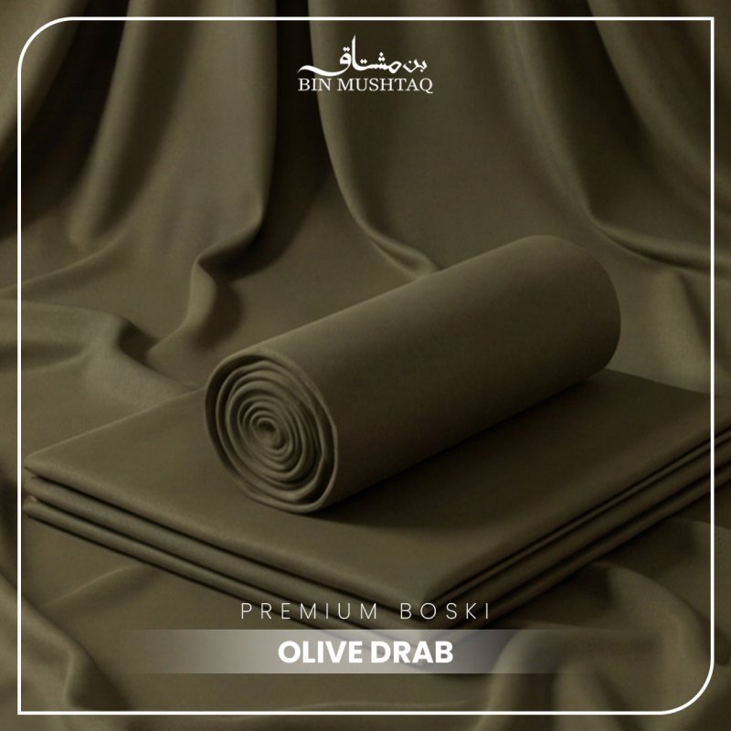 Olive Drab - Imperial Original Unstitched Boski - Bin Mushtaq