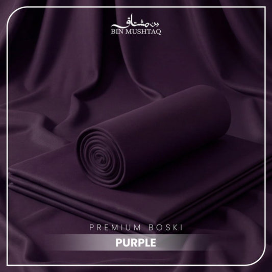 Purple - Imperial Original Unstitched Boski - Bin Mushtaq