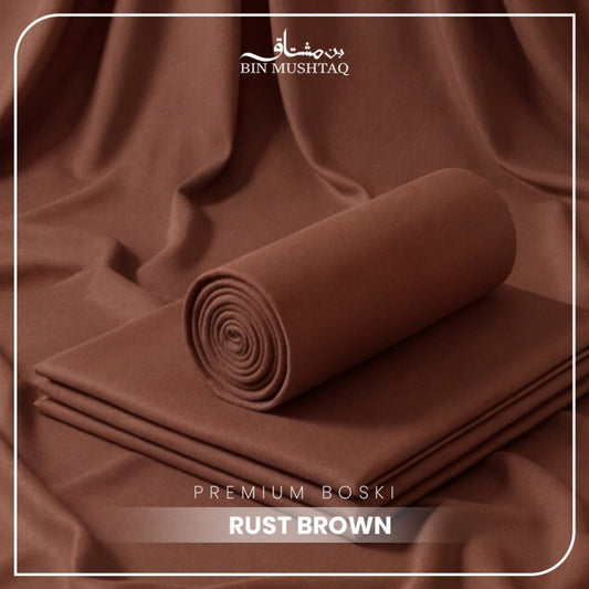 Rust Brown - Imperial Original Unstitched Boski - Bin Mushtaq