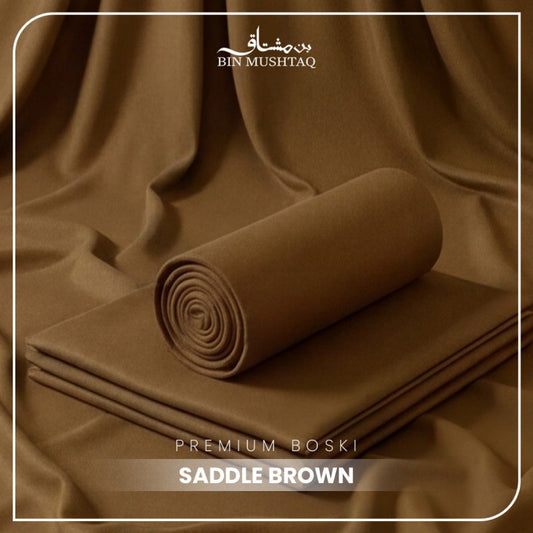 Saddle Brown - Imperial Original Unstitched Boski - Bin Mushtaq