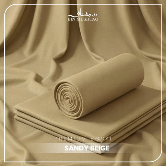 Sandy Beige - Imperial Original Unstitched Boski - Bin Mushtaq